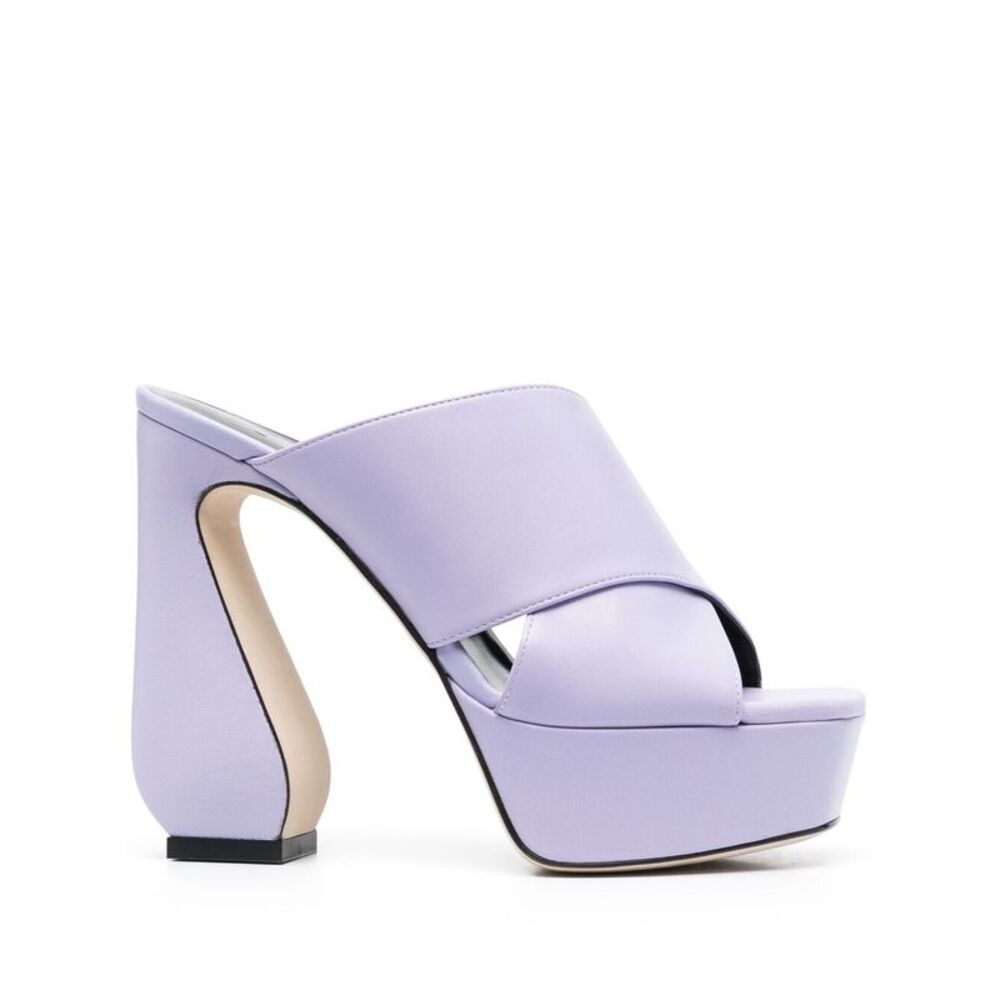 Si Rossi Women's 130Mm Platform Leather Mules